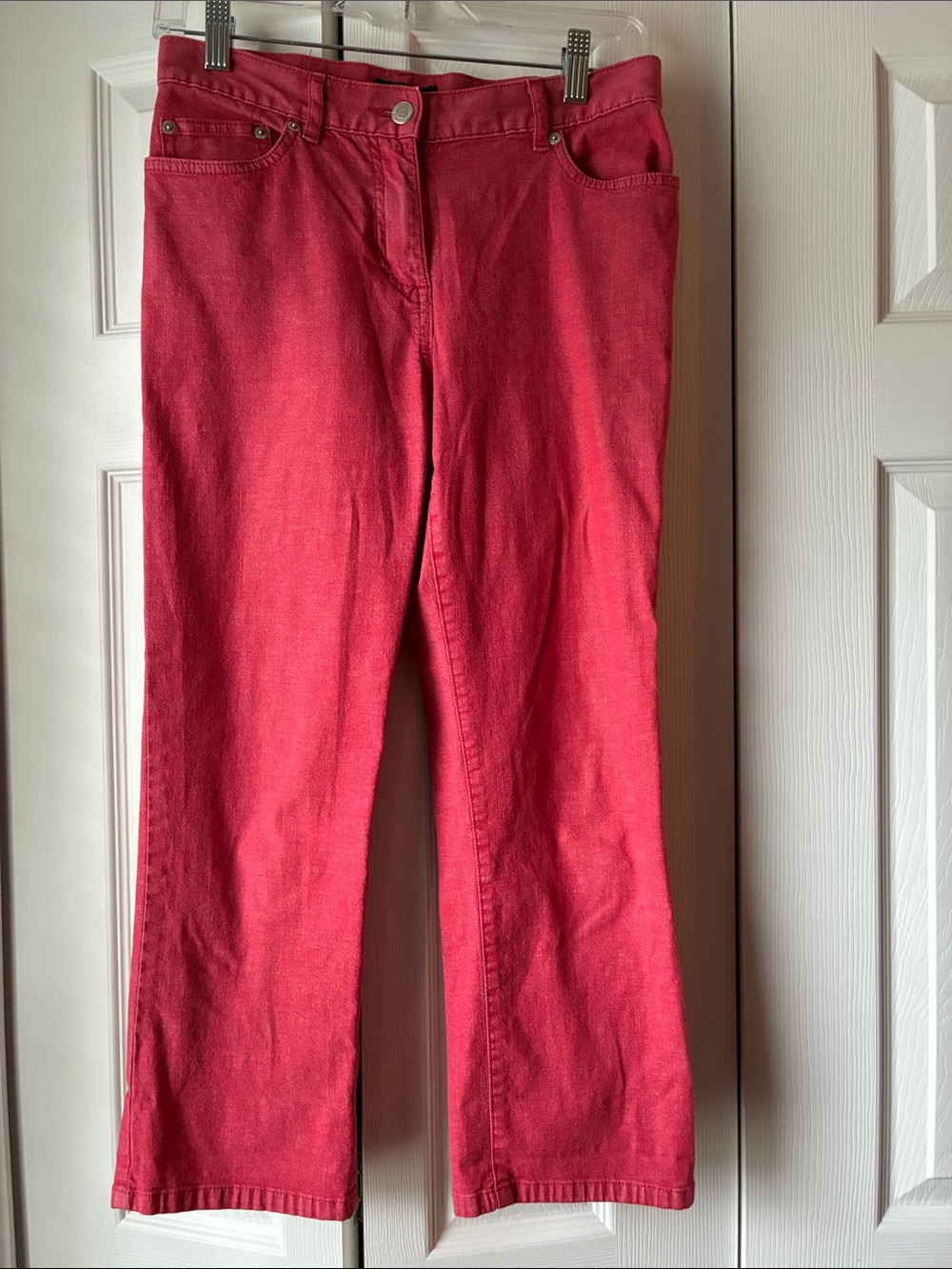Ann Taylor Red Straight-Leg Jeans